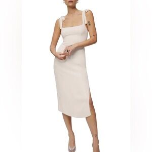Reformation Besse Cream Midi Dress